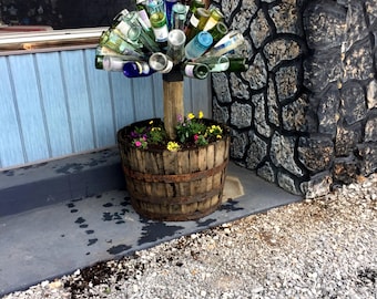 USA MADE 4x4 POST -Awesome Blossom southern garden yard 49 Bottle Tree Fits 4X4 wood post Wine, beer,art glass Bottletree stake art