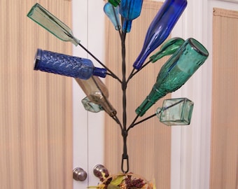 Hanging Wine BOTTLE TREE - Yard, Garden, or Porch - Holds 12 Bottles