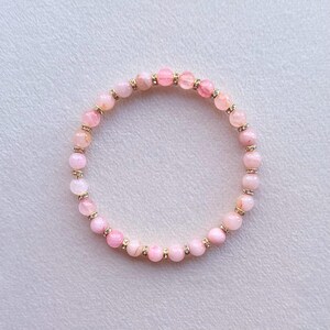 Rose Quartz and Rhinestone Bracelet – Handmade Stretch Bracelet for Love and Healing, Soft Pink Crystal Gift