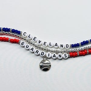 Cleveland Baseball Charm Bracelet Stack