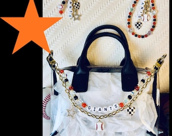 Llavero/Colgante para bolso de los Giants / Llavero de béisbol / Regalo para aficionados al béisbol / Elige tu equipo y talla / Accesorio deportivo hecho a mano