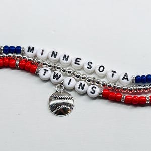 Minnesota Baseball Charm Bracelet Stack