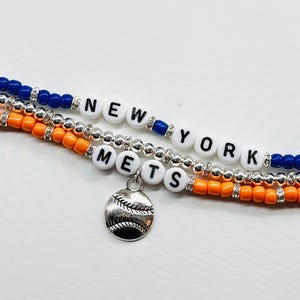 Mets Baseball Charm Bracelet Stack