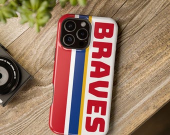 Funda para teléfono de los Braves, funda magnética para teléfono, funda de béisbol para teléfono, funda retro para teléfono