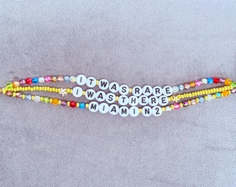 Custom Eras Friendship Bracelet – Personalized Concert Beaded Bracelet, Fan Gift, Handmade Stackable Tour Bracelet