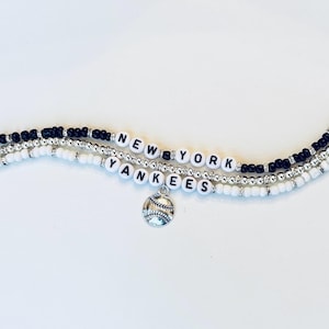 New York Baseball Charm Armband Stack