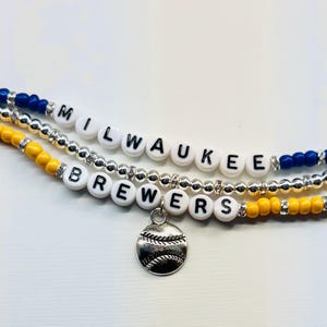 Milwaukee Baseball Charm Bracelet Stack