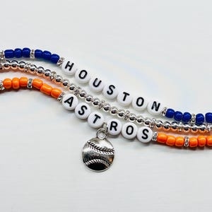 Houston Baseball Charm Bracelet Stack