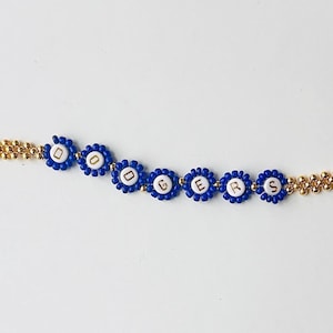 Dodgers-Inspired Woven Baseball Bracelet – Blue and Gold Clasp Bracelet, Unisex Game Day Jewelry Gift