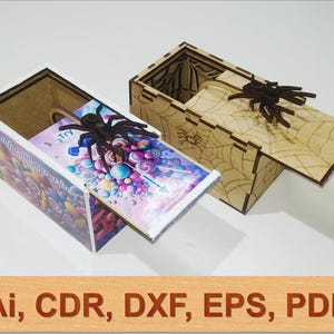 ARCHIVO DIGITAL de caja de broma de araña falsa, caja de araña, regalo de broma divertido, kit de caja de broma de araña saltadora DIY, broma de araña falsa de Halloween, caja de miedo