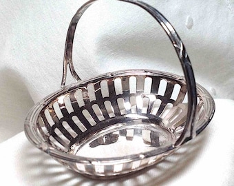 Mini Silver Basket Exquisite Pierced with Fixed Handle and marked 800 Sterling a Tiny Miniature to Treasure