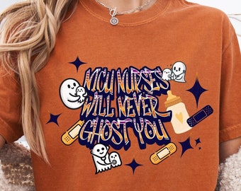 NICU Nurse Halloween T-shirt For Neonatal Nurse Shirt Halloween For Healthcare Worker Babies Trendy Tees Heath Care Shirt For Women Nursing