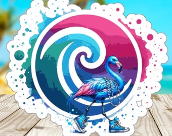 Kamala Harris Sticker Democrat Blue Flamingo 2024 Election Bumper Sticker Blue Wave Harris Walz Laptop Sticker Car Sticker