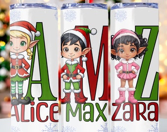 Personalized Christmas Tumbler Family Christmas Matching Cups Elf Customized Christmas Gift Custom Tumbler Personalized Elf Family Reunion