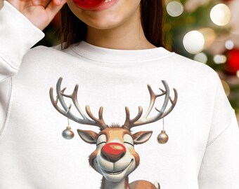Reindeer Sweatshirt Christmas Reindeer Sweater Santa’s favorite reindeer sweatshirt Holiday sweatshirt funny Xmas jumper Festive  sweatshirt