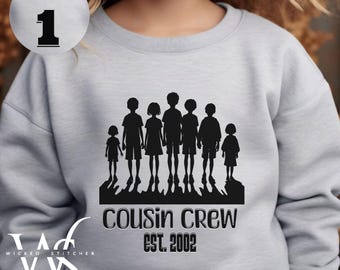 Cousin Crew personalized Sweatshirt for grandkids Custom cousin gift family reunion shirt funny cousin Tshirt Christmas cousin matching tops