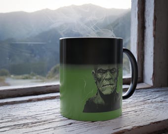 Color Morphing Mug, 11oz Frankenstein’s Monster mug gift for coffee lovers of Unique novelty items for Halloween Christmas Birthday New Year