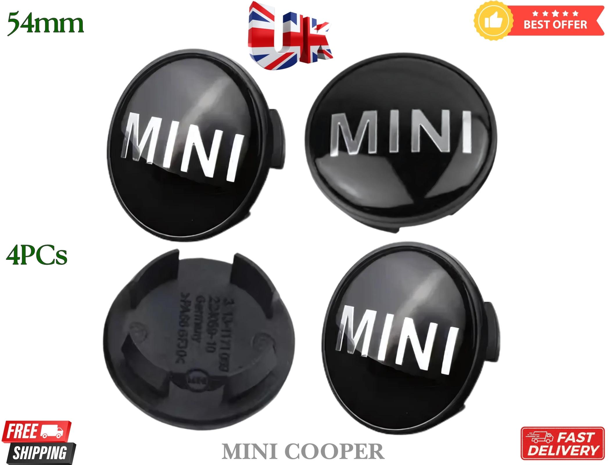 Mini Wheel Centre Hub Caps Badges Emblems Alloy 54mm Cooper One S Rim Hub Covers Black Hub Logo High Quality Dust Cover Set of 4