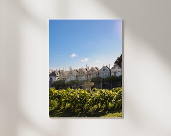 Casas de mujeres pintadas, San Francisco, California, impresión de bellas artes, fotografía de viajes, arte de pared de estilo de vida, decoración del hogar, descarga digital instantánea