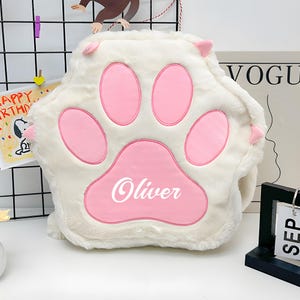 Sac à dos personnalisé patte de chat pour enfants.Sac à dos pour enfants avec nom.Joli sac à dos patte de chat.Cadeaux pour filles garçons.Cadeau pour petite-fille