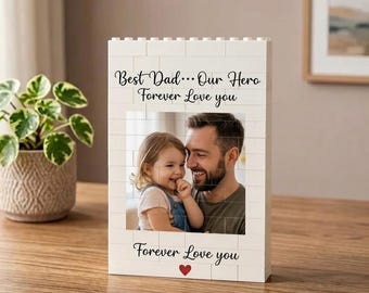 Custom Photo Building Block, Daddy & Me Custom Puzzle, Brick Photo Block Father's Day Gift, Custom Keepsake Gift for Dad, Gift for Husband