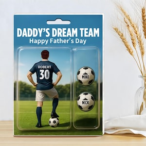 Figura de acción de fútbol acrílico para el Día del Padre. Regalo personalizado para papá. Regalos divertidos para papá. El equipo de ensueño de papá. Regalo de los niños.