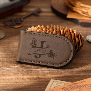 Clip para billetes personalizado. Clip para billetes con inicial grabada. Nombre personalizado, regalos para el Día del Padre. Clip para billetes para papá, abuelo, esposo.
