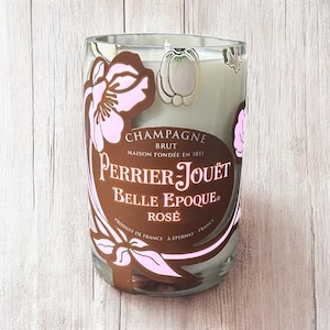 Repurposed Perrier Jouët Rosé Light Up Champagne Bottle Candle