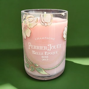 Pink Repurposed Perrier Jouët Rosé Champagne Bottle Candle