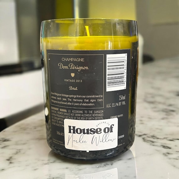 ドンペリ キャンドル ドン・ペリニヨンの光るシャンパンボトルを再利用したキャンドル