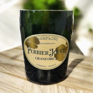 Repurposed Perrier Jouët Grand Brut Champagne Bottle Candle