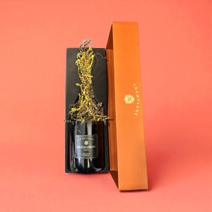 Repurposed Les Échansons Champagne Bottle Candle with Box