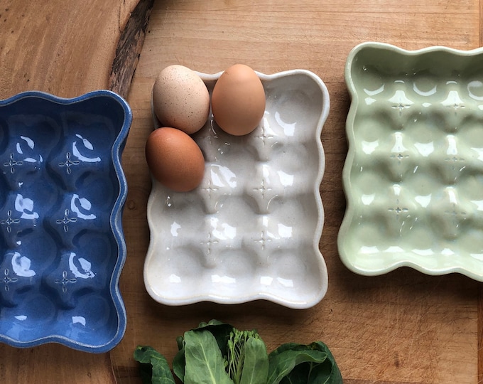 Ceramic Egg Tray Egg Crate Egg Holder Etsy