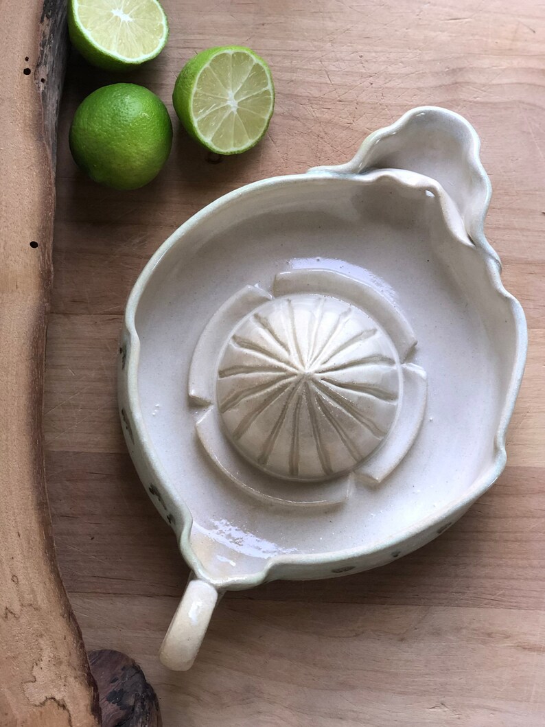 Ceramic Citrus Juicer Handmade Ceramic Juicer Blue Green White