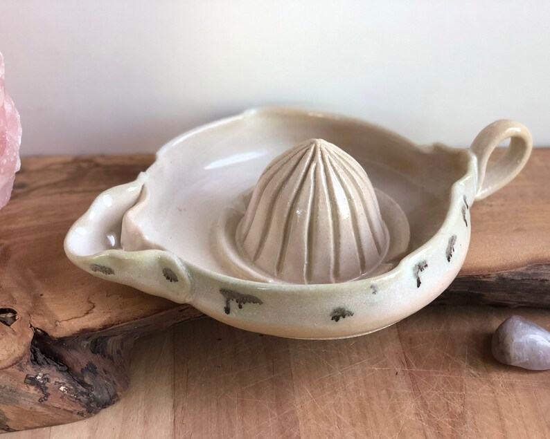 Ceramic Citrus Juicer Handmade Ceramic Juicer Blue Green White