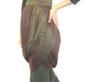Vintage Romeo Gigli silk and cotton fishnet wrap skirt from BasiaDesigns Private Collection