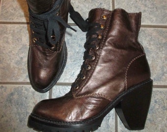 Marc Jacobs Copper Leather Shearling Lined Boots - Size 38