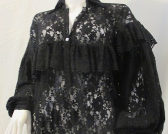 Dolce & Gabbana Upcycled Black Lace Tunic from BASIADESIGNS -  210USD w free continental U.S, shipping