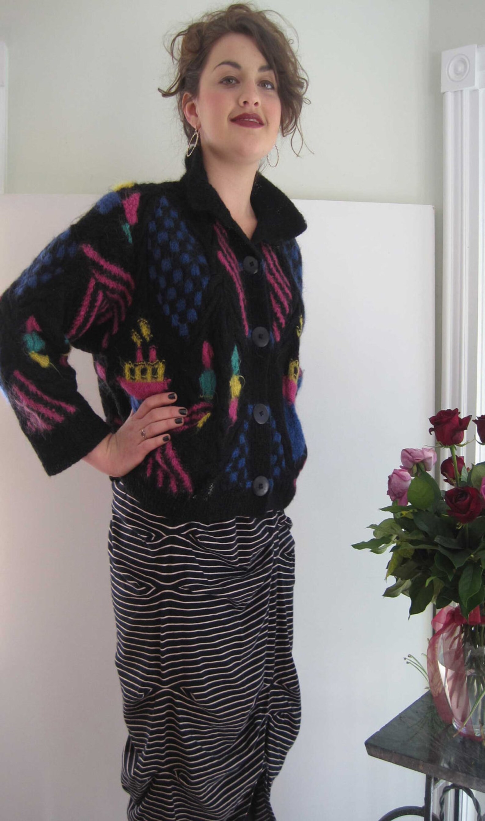 Vintage Patricia Roberts Hand Knit Black Mohair Tugboats ...