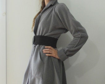 PROVOCATEC by BASIA Designs Grey Pouf Sleeve  Fleece Coat - Free US Shipping in continental U.S.