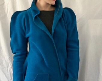 BASIA DESIGNS Provocatec Sea Blue Fleece Jacket with Great Pockets and Style! 140USD w Free continental U.S. shipping