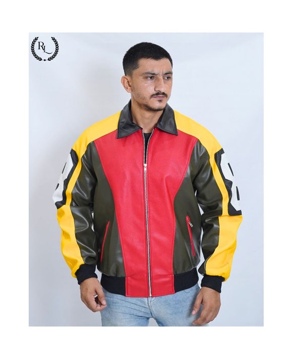 8 Ball Pool Billiard Faux Leather Bomber Jacket 90 Retro
