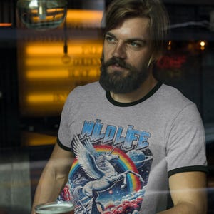 Retro Psychedelic Unicorn T-Shirt: Vintage Metalcore Rainbow Tee