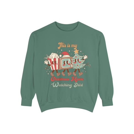 Christmas Movie Watching Sweatshirt, Cozy Sweater, Holiday Gift, Unisex Apparel, Family Movie Night