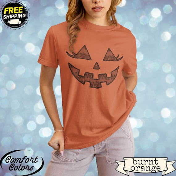 Halloween Jack O Lantern Lace Face Shirt