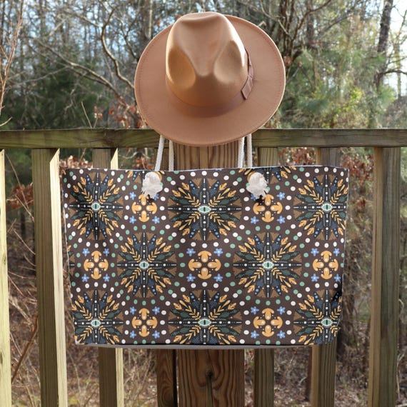 Boho Mystical All Seeing Eye Pattern Tote Bag
