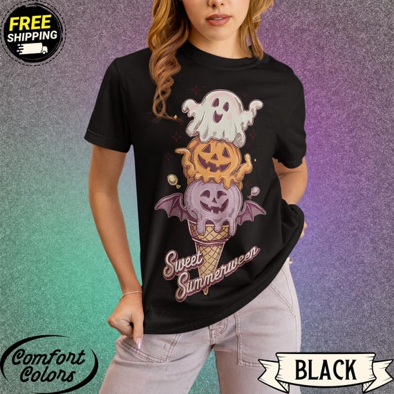 Sweet Summerween Pastel Ice cream Halloween Tee
