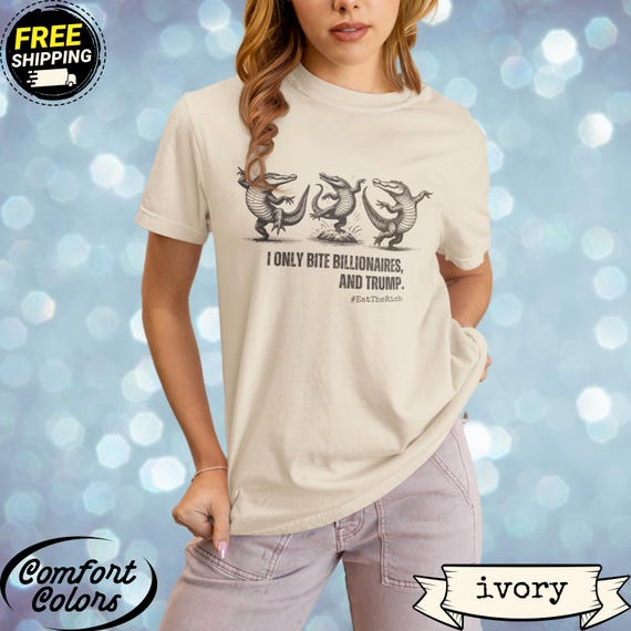 Eat The Rich Crocodile Shirt Anti Billionaire Political Humor Tee
