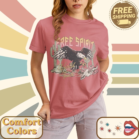 Vintage Free Spirit Eagle Distressed Graphic Tee