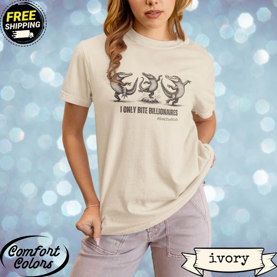 Eat The Rich Crocodile Shirt Anti Billionaire Political Humor Tee